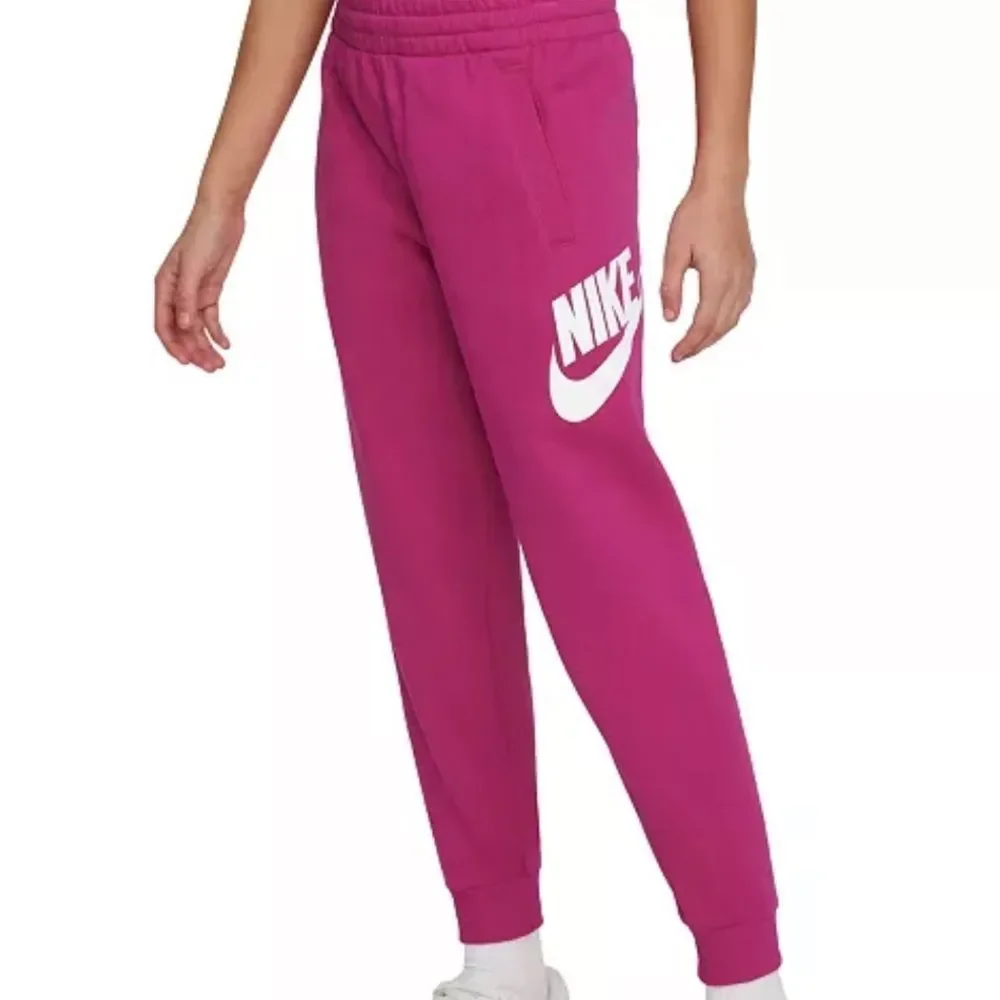 Nike Sportswear Club Jogger Kit Big Kids Club Fleece Pants - Fireberry/ white XL